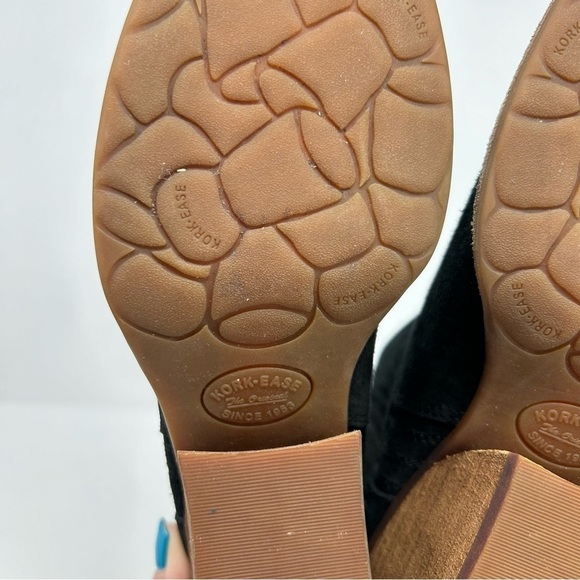 Kork-Ease Black Suede Leather Chelsea Style Pull On Ankle Boots Size 7 - Picture 11 of 13